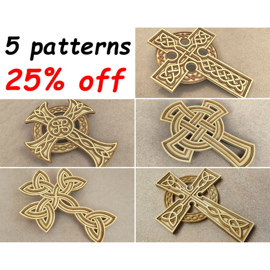 Celtic Cross Set Layered Scroll Saw Patterns — Alex Fox Patterns