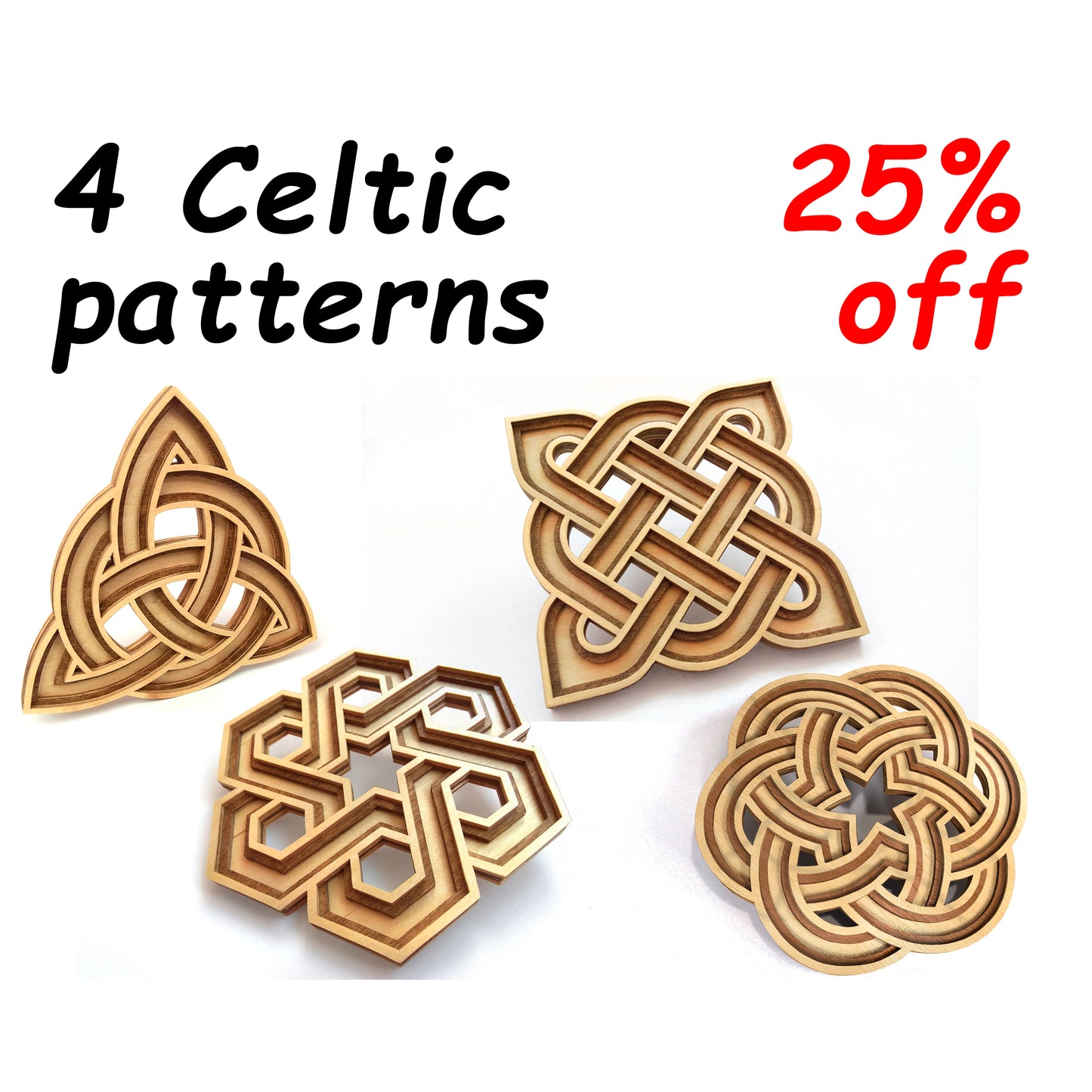 Celtic Knot Set Layered Scroll Saw Patterns — Alex Fox Patterns