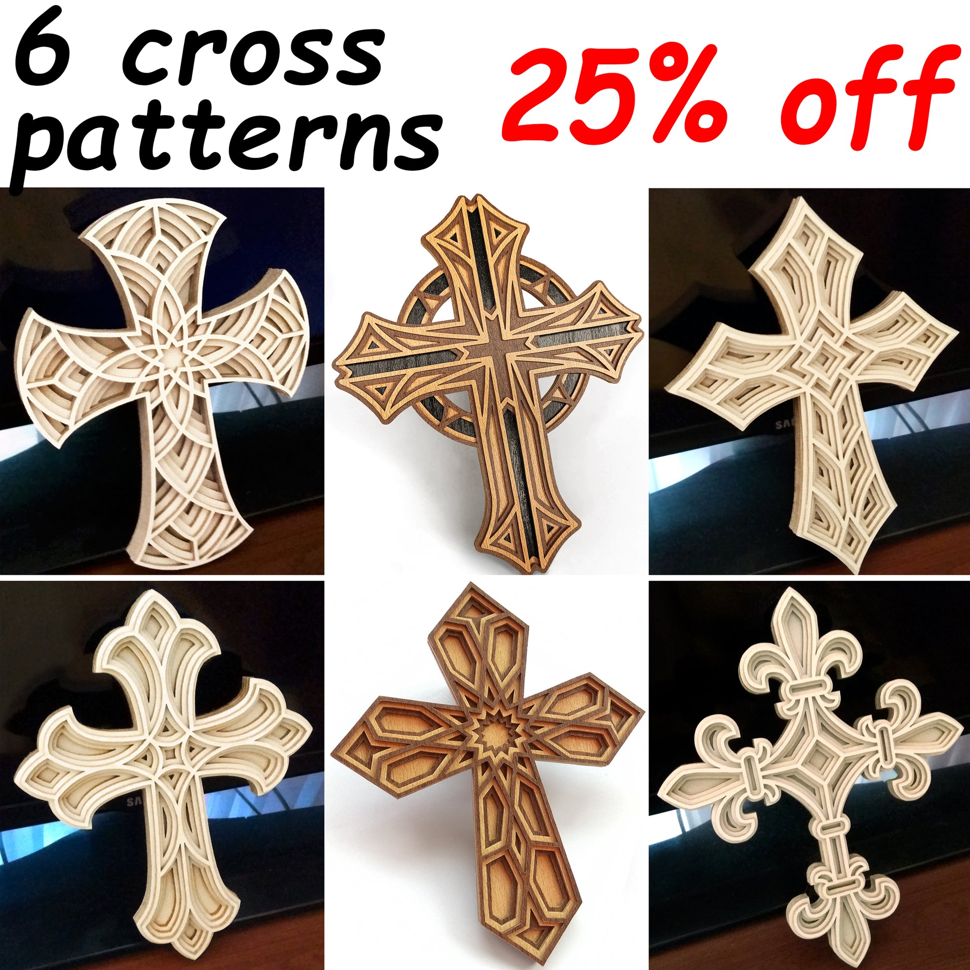 Cross Set Layered Scroll Saw Patterns — Alex Fox Patterns