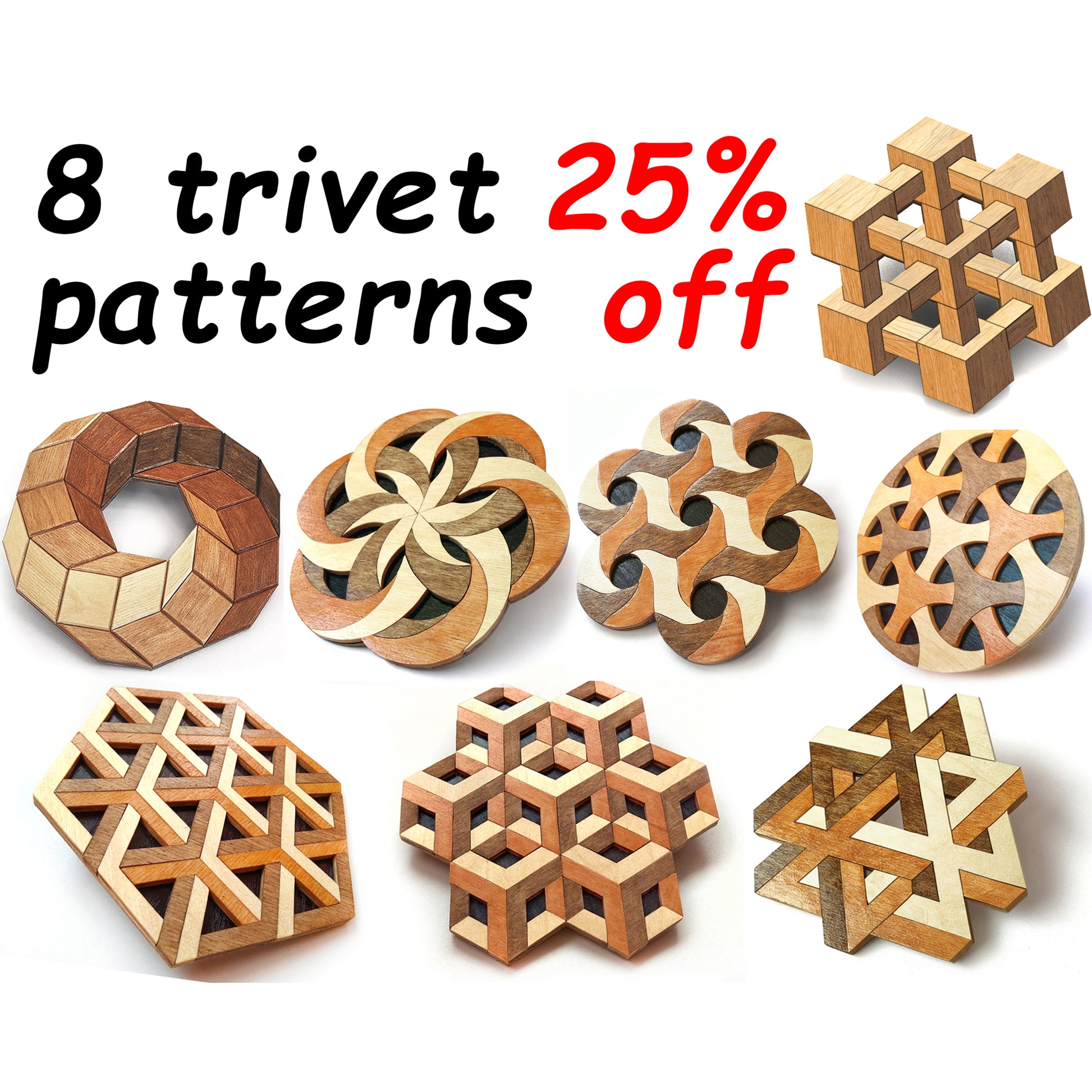 Trivet Set Scroll Saw Patterns - Alex Fox Patterns