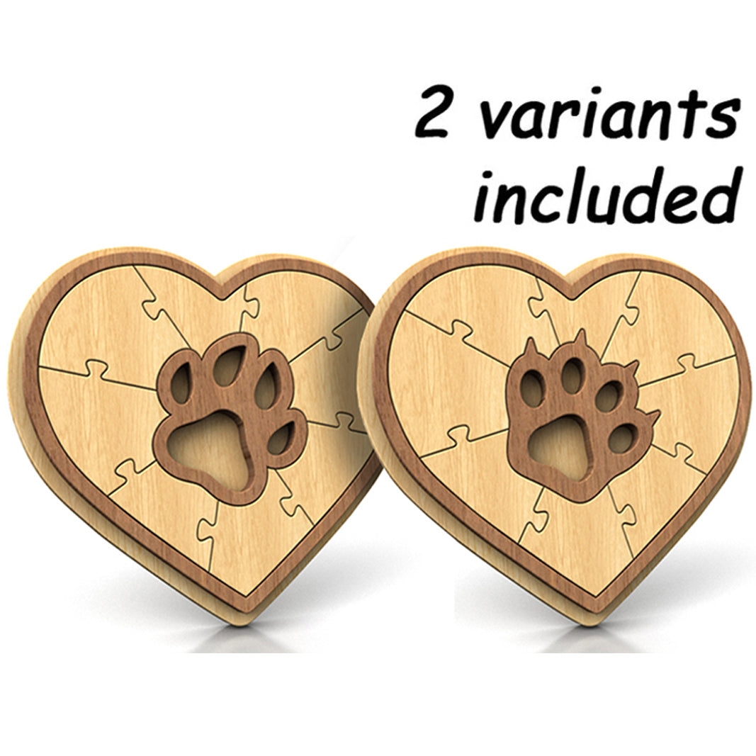 P01-Paw Puzzle Scroll Saw Pattern — Alex Fox Patterns