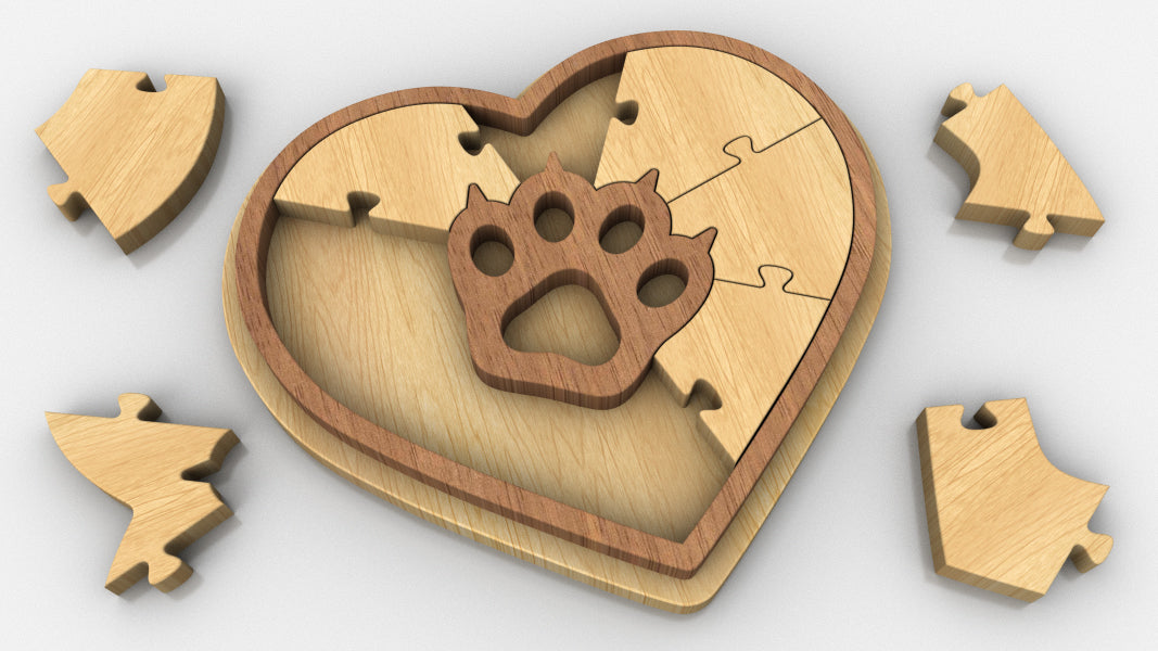 P01-Paw Puzzle Scroll Saw Pattern — Alex Fox Patterns