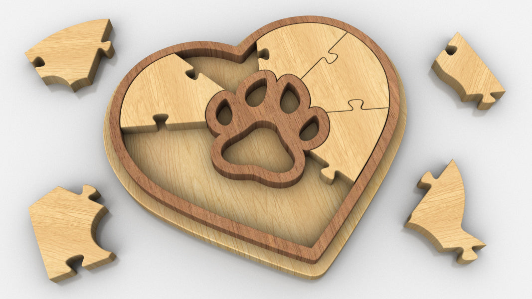 P01-Paw Puzzle Scroll Saw Pattern — Alex Fox Patterns