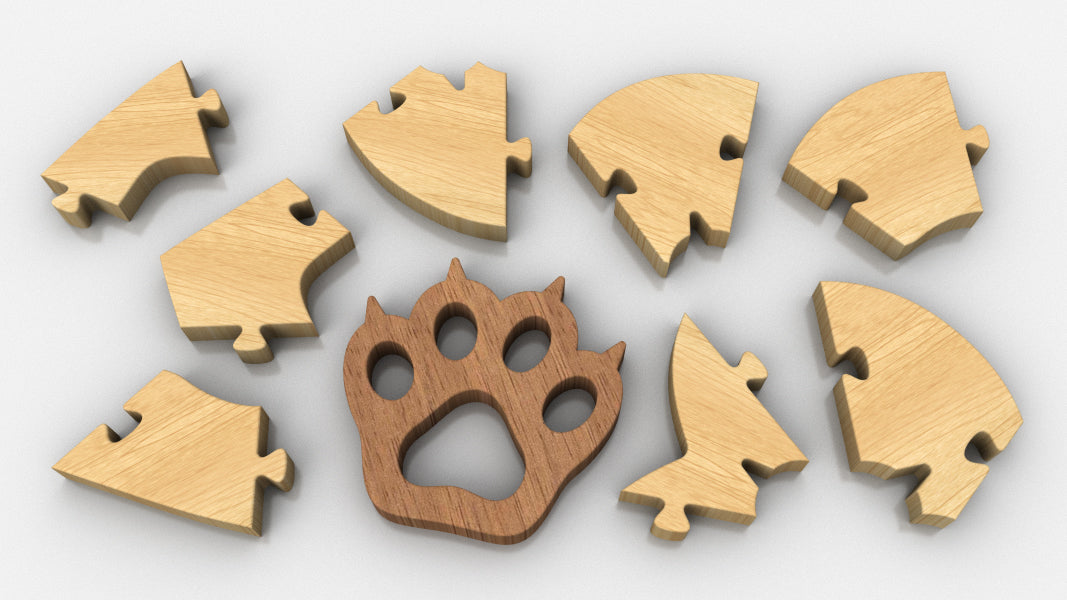 P01-Paw Puzzle Scroll Saw Pattern — Alex Fox Patterns