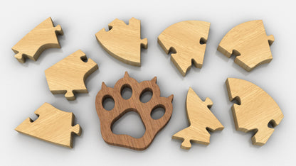 P01-Paw Puzzle Scroll Saw Pattern — Alex Fox Patterns