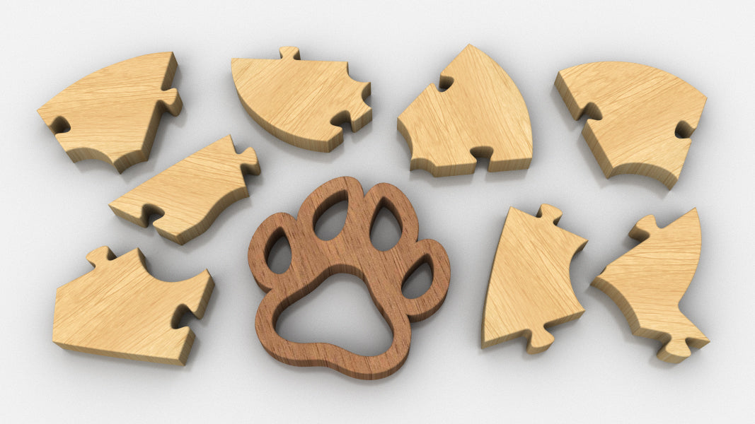 P01-Paw Puzzle Scroll Saw Pattern — Alex Fox Patterns