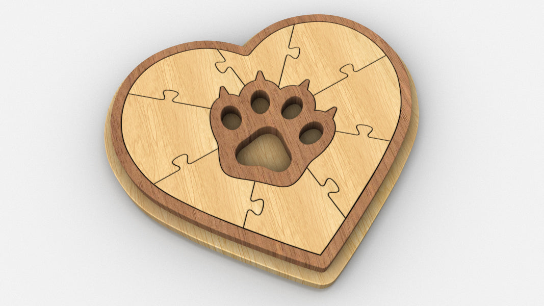 P01-Paw Puzzle Scroll Saw Pattern — Alex Fox Patterns