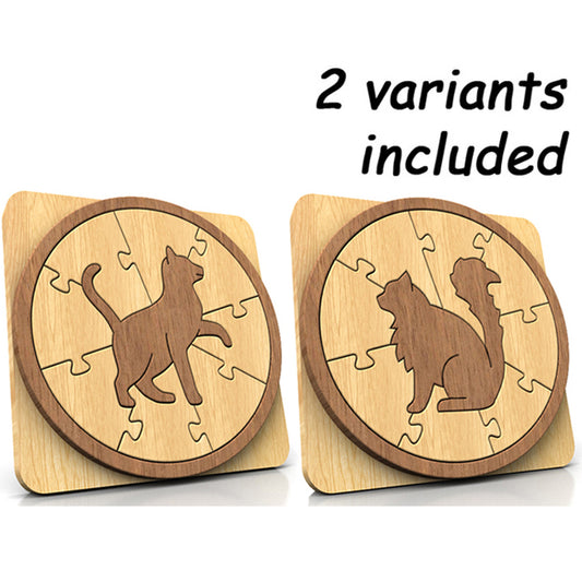 P02-Cat Puzzle Scroll Saw Pattern — Alex Fox Patterns