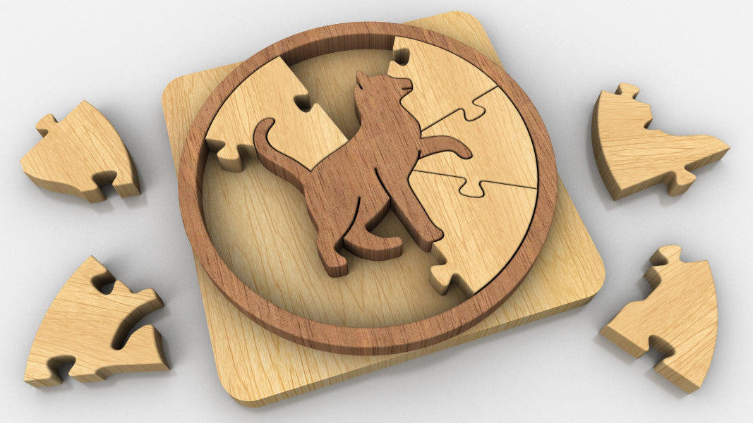 P02-Cat Puzzle Scroll Saw Pattern — Alex Fox Patterns