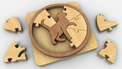 P02-Cat Puzzle Scroll Saw Pattern — Alex Fox Patterns