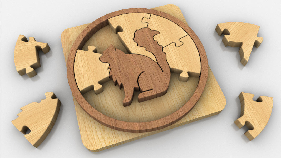 P02-Cat Puzzle Scroll Saw Pattern — Alex Fox Patterns
