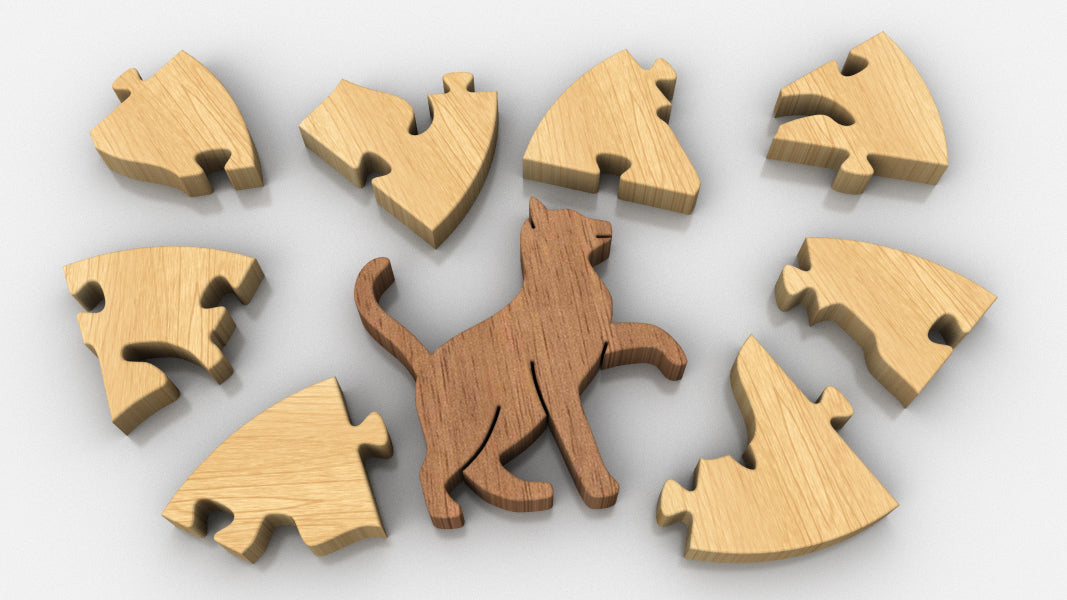 P02-Cat Puzzle Scroll Saw Pattern — Alex Fox Patterns