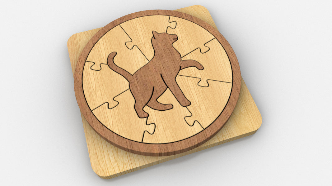 P02-Cat Puzzle Scroll Saw Pattern — Alex Fox Patterns