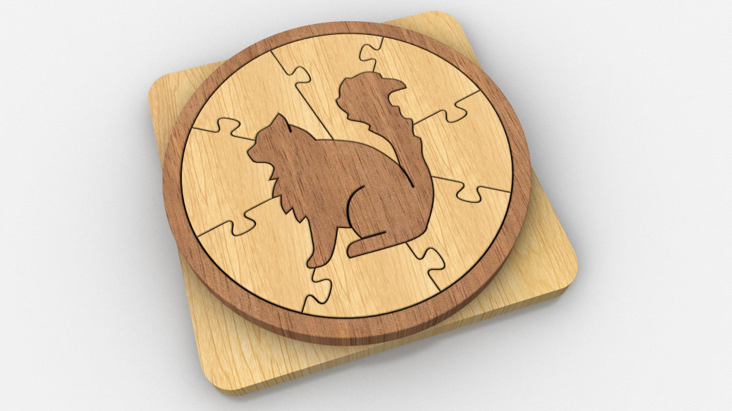 P02-Cat Puzzle Scroll Saw Pattern — Alex Fox Patterns