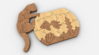 P03-Aquarium Puzzle Scroll Saw Pattern — Alex Fox Patterns