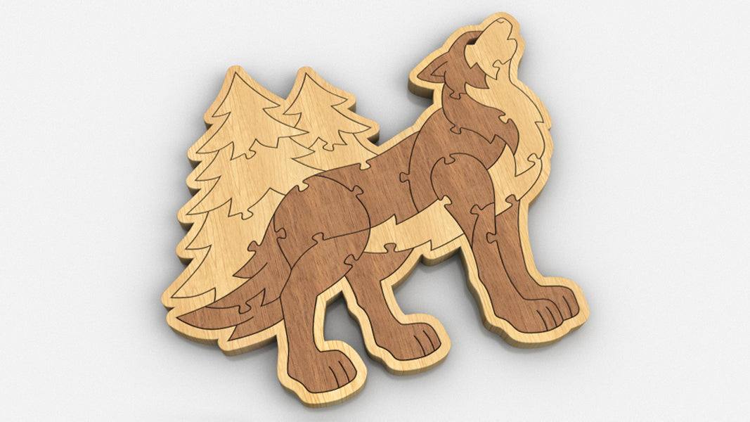 P05-Wolf Puzzle Scroll Saw Pattern — Alex Fox Patterns