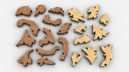 P05-Wolf Puzzle Scroll Saw Pattern — Alex Fox Patterns