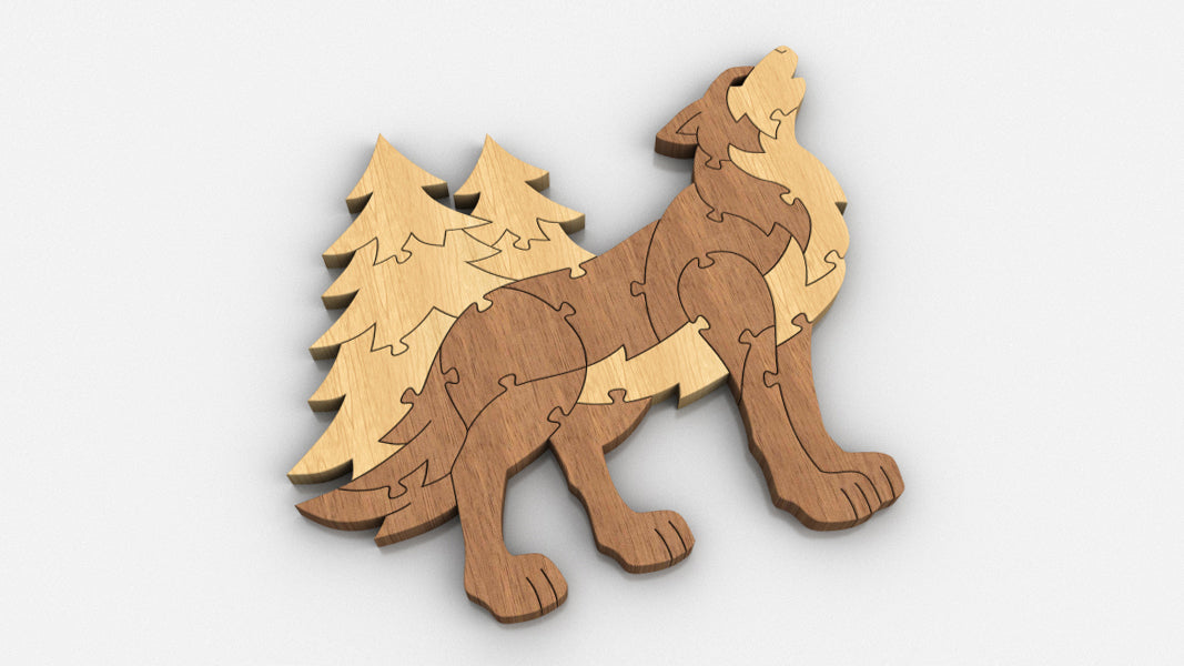 P05-Wolf Puzzle Scroll Saw Pattern — Alex Fox Patterns