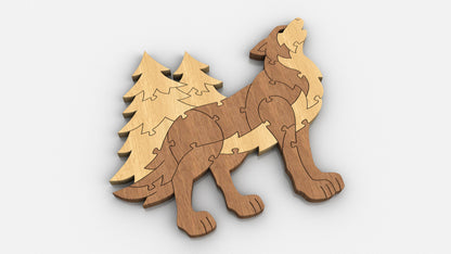 P05-Wolf Puzzle Scroll Saw Pattern — Alex Fox Patterns