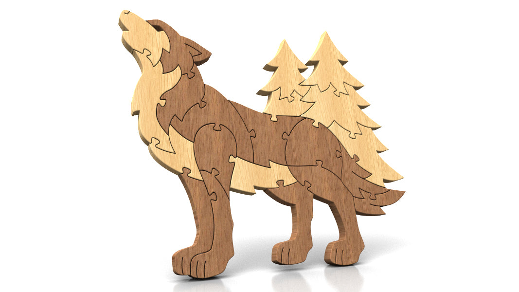 P05-Wolf Puzzle Scroll Saw Pattern — Alex Fox Patterns