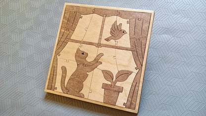 P06-Cat Puzzle Scroll Saw Pattern — Alex Fox Patterns