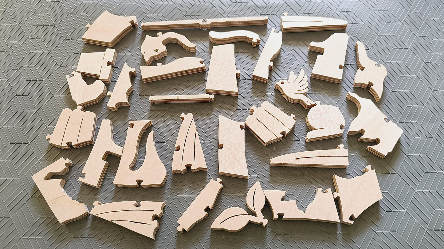 P06-Cat Puzzle Scroll Saw Pattern — Alex Fox Patterns