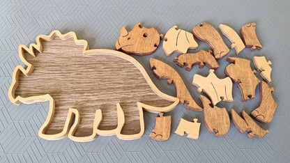 P07-Dinosaur Set Puzzle Scroll Saw Pattern — Alex Fox Patterns
