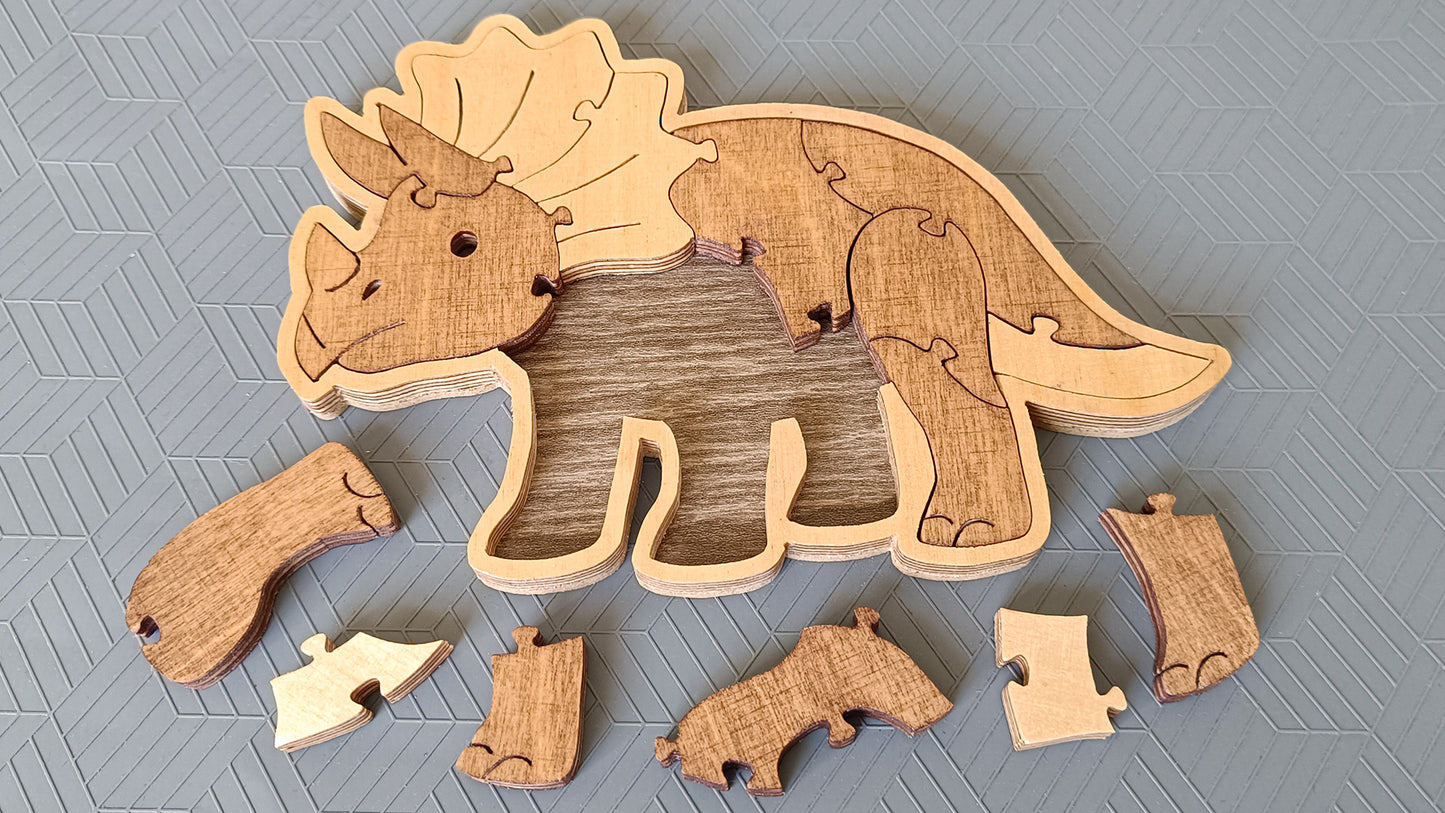 P07-Dinosaur Set Puzzle Scroll Saw Pattern — Alex Fox Patterns
