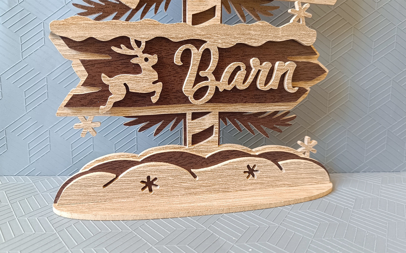 C293-North Pole Sign Layered Scroll Saw Pattern - Alex Fox Patterns