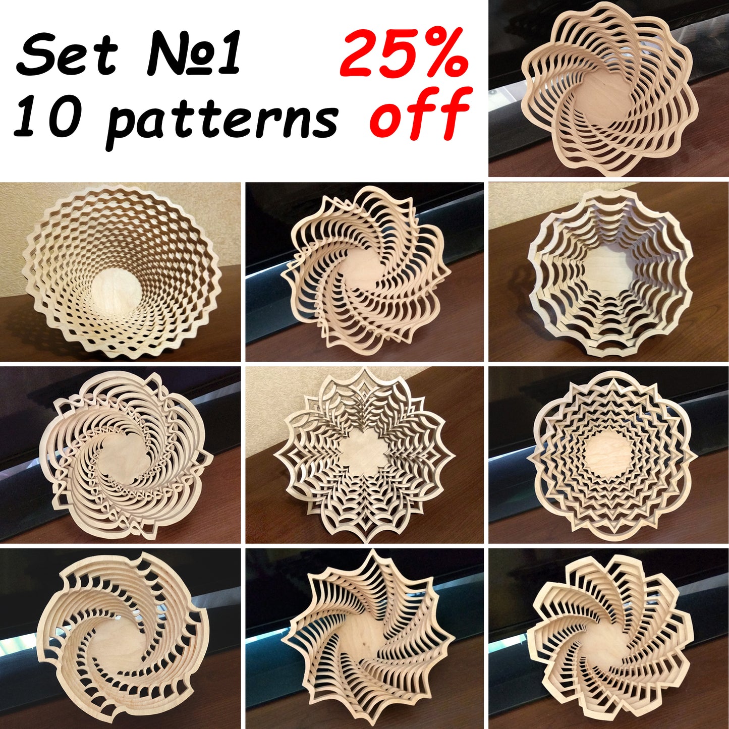 Bowl Set Scroll Saw Patterns - Alex Fox Patterns